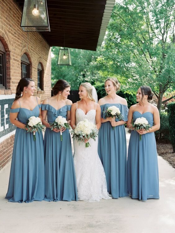 dusty blue bridesmaid dress